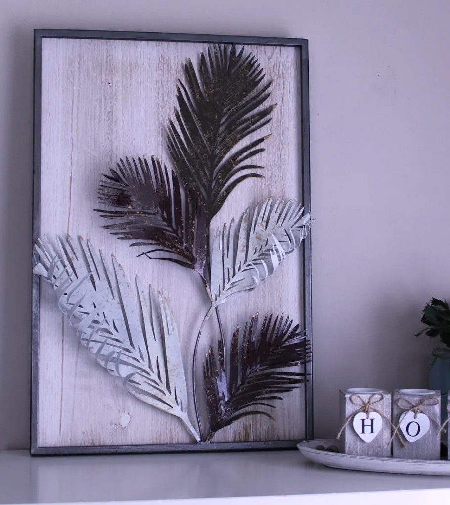 Dekoráció falra fém 40x60,3x5,7 cm levél I.