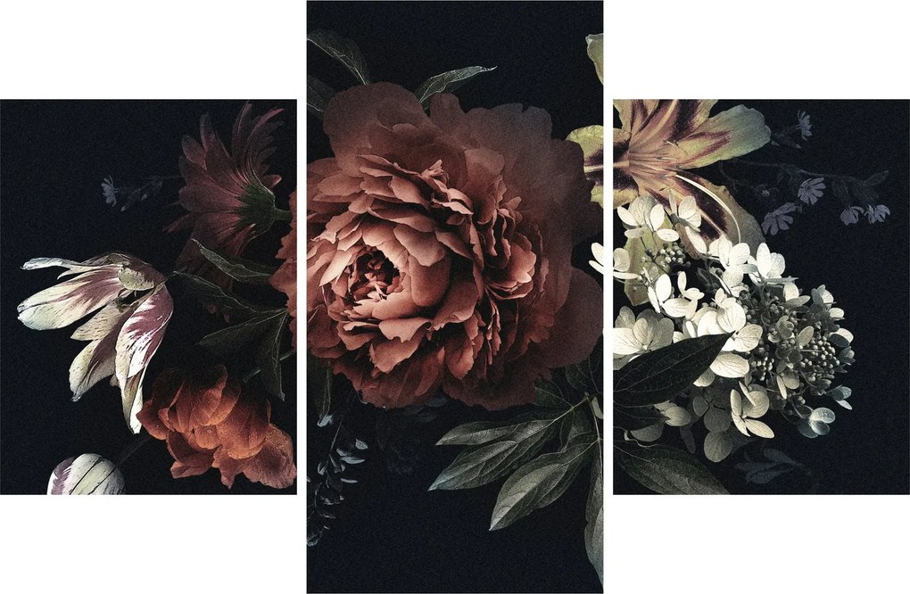 Kép - sötét virágok (90x60 cm)