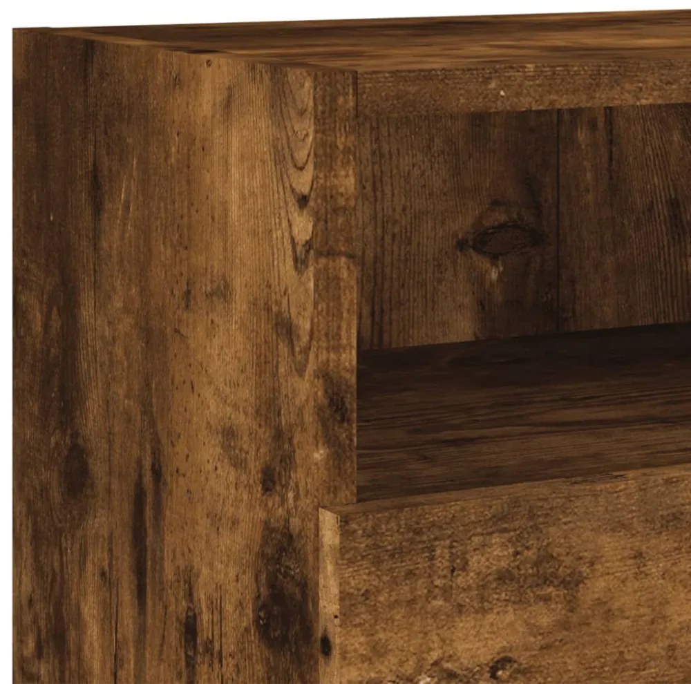 2 db füstös tölgy színű szerelt fa TV-szekrény 100 x 30 x 30 cm