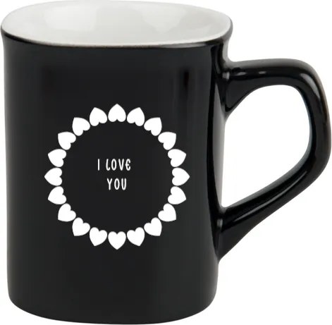 Kerámia bögre 250 ml gravírozás Valentin-nap Szívek I love You