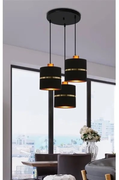 Csillár zsinóron ASSAM 3xE27/60W/230V fekete