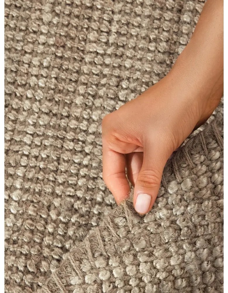 Szürkésbarna juta kerek szőnyeg ø 200 cm Bouclé Jaipur – Hanse Home