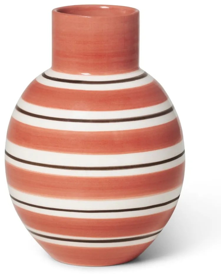 Nuovo rózsaszín-fehér kerámia váza, magasság 14,5 cm - Kähler Design
