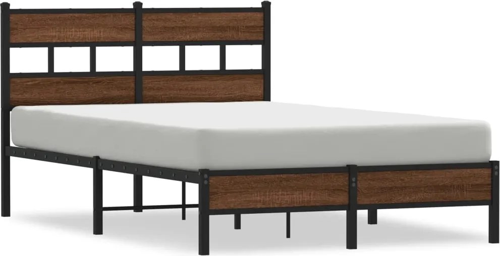 vidaXL barna tölgy színű szerelt fa ágykeret matrac nélkül 120x200 cm