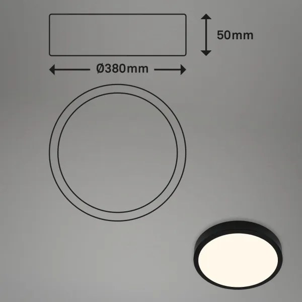 Briloner 3703-015 - LED Mennyezeti lámpa RUNA LED/24W/230V 3000K átm. 38 cm fekete