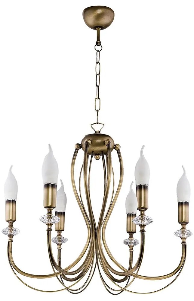 Jupiter 1612 - Csillár láncon MELODY 6xE14/40W/230V bronz patina