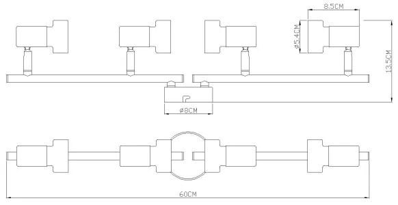 Globo 57917-4G - Spotlámpa MASON 4xGU10/25W/230V fekete/arany