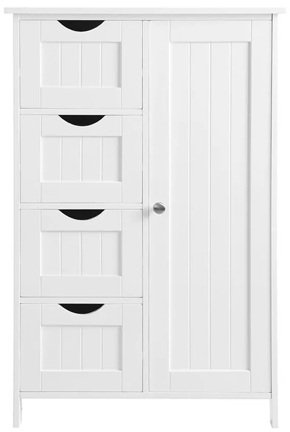 PAULA fürdőszobai szekrény 4 fiókkal és polccal, 55x30x81cm, fehér Vasagle