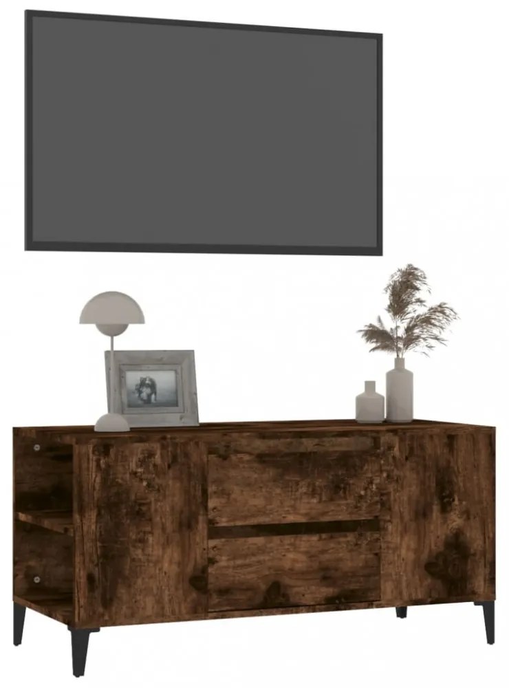 füstös tölgy színű szerelt fa TV-szekrény 102x44,5x50 cm
