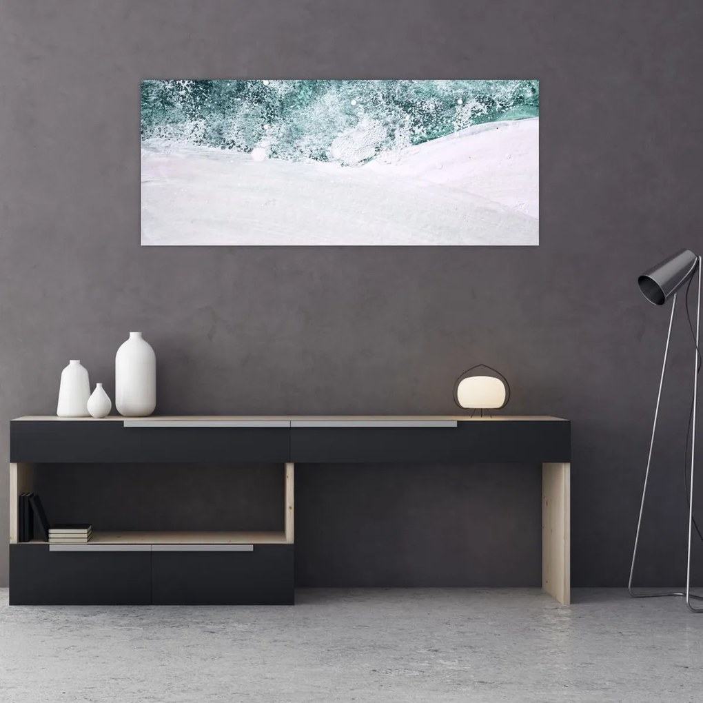 Kép - Türkiz absztrakció (120x50 cm)
