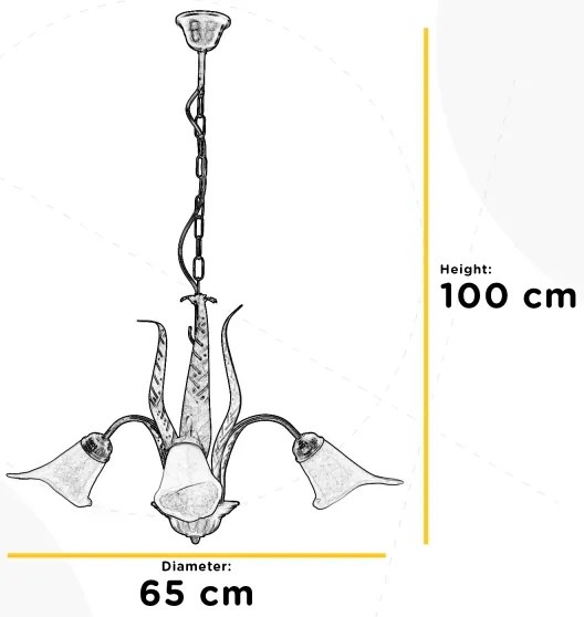 ONLI - Csillár láncon ALGA 3xE14/6W/230V bronz