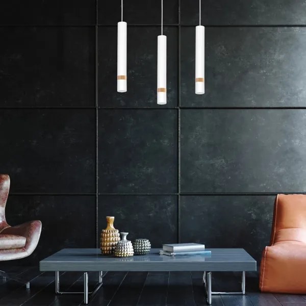 Csillár zsinóron JOKER WHITE WOOD 3xGU10/8W/230V