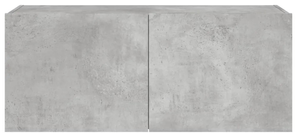 betonszürke fal TV-szekrény LED-világítással 100 x 35 x 41 cm