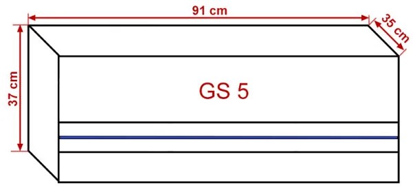 prince gs5 vízszintes szekrény elem sonoma tölgy