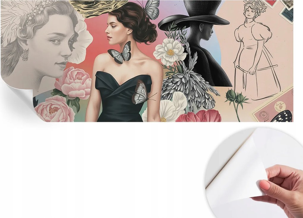 Öntapadós Dekoratív Fotótapéta Hálószobába Virágok és portrék 250x104