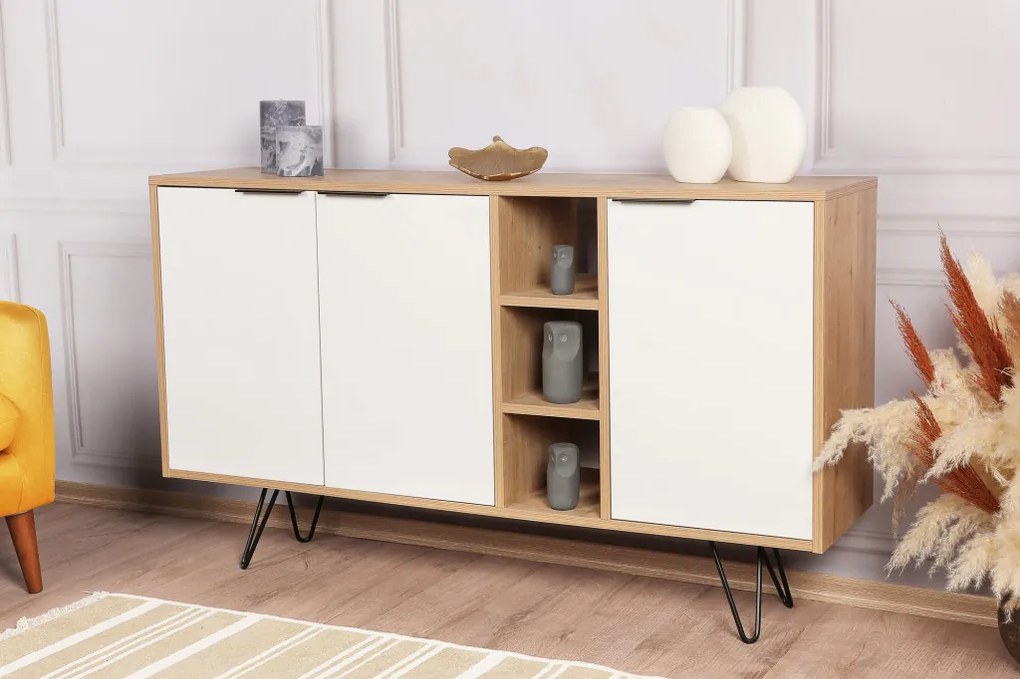 Clara Console - Oak, White