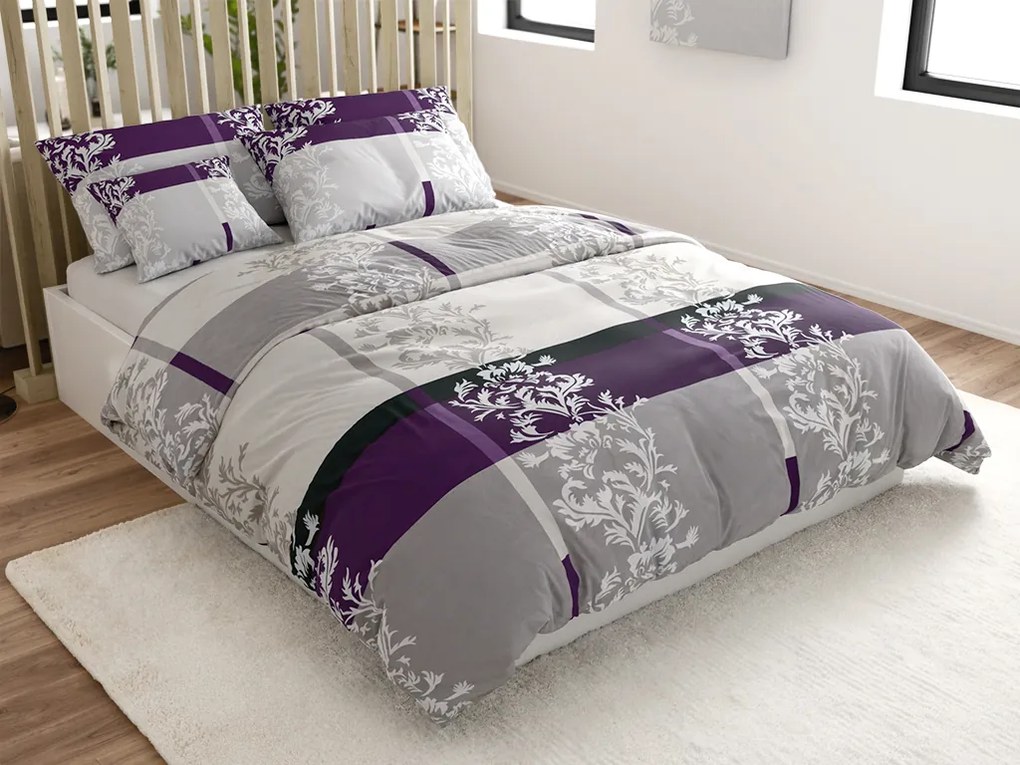 Deluxe pamut ágynemű lila Ágyneműhuzat mérete: 2 db 70 x 90 cm | 200 x 220 cm