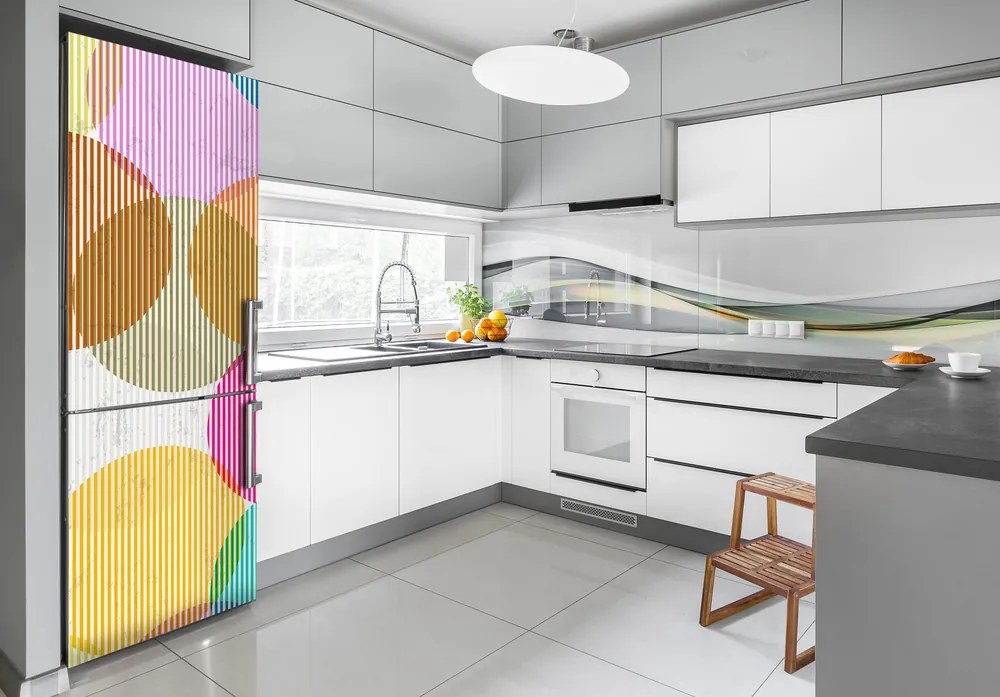 Hűtő matrica Színes körök FridgeStick-70x190-f-122023822