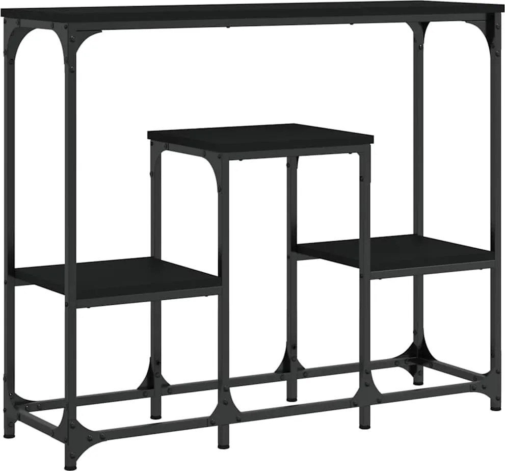 vidaXL fekete szerelt fa tálalóasztal 89,5x28x76 cm