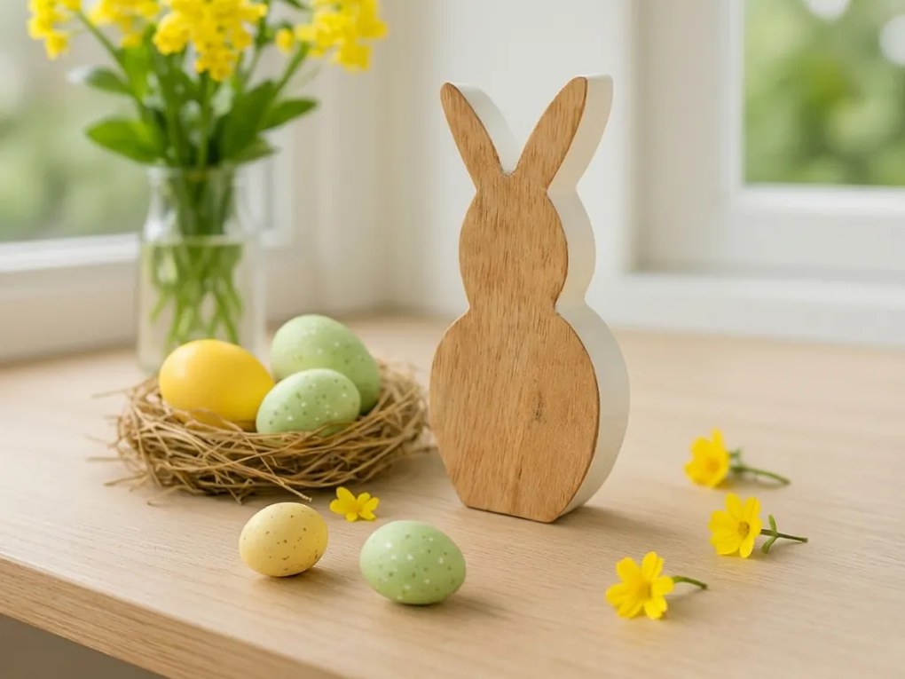 Fa húsvéti nyuszi NUBBIN 18 cm, fehér