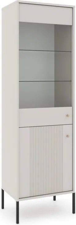 Vitrin szekrény 2 ajtós kasmír színben arany fogantyúkkal – ISEO IS04