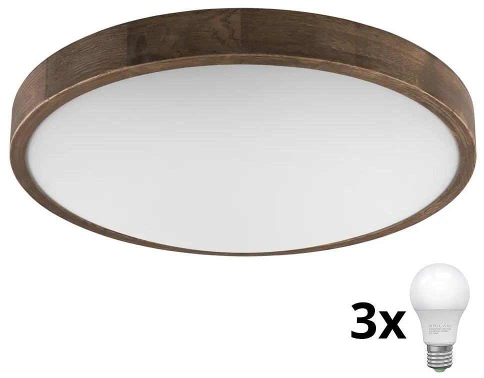 Brilagi Brilagi - LED mennyezeti lámpa CARVALHO SLIM 3xE27/60W/230V dió, 47 cm átm. BG0856
