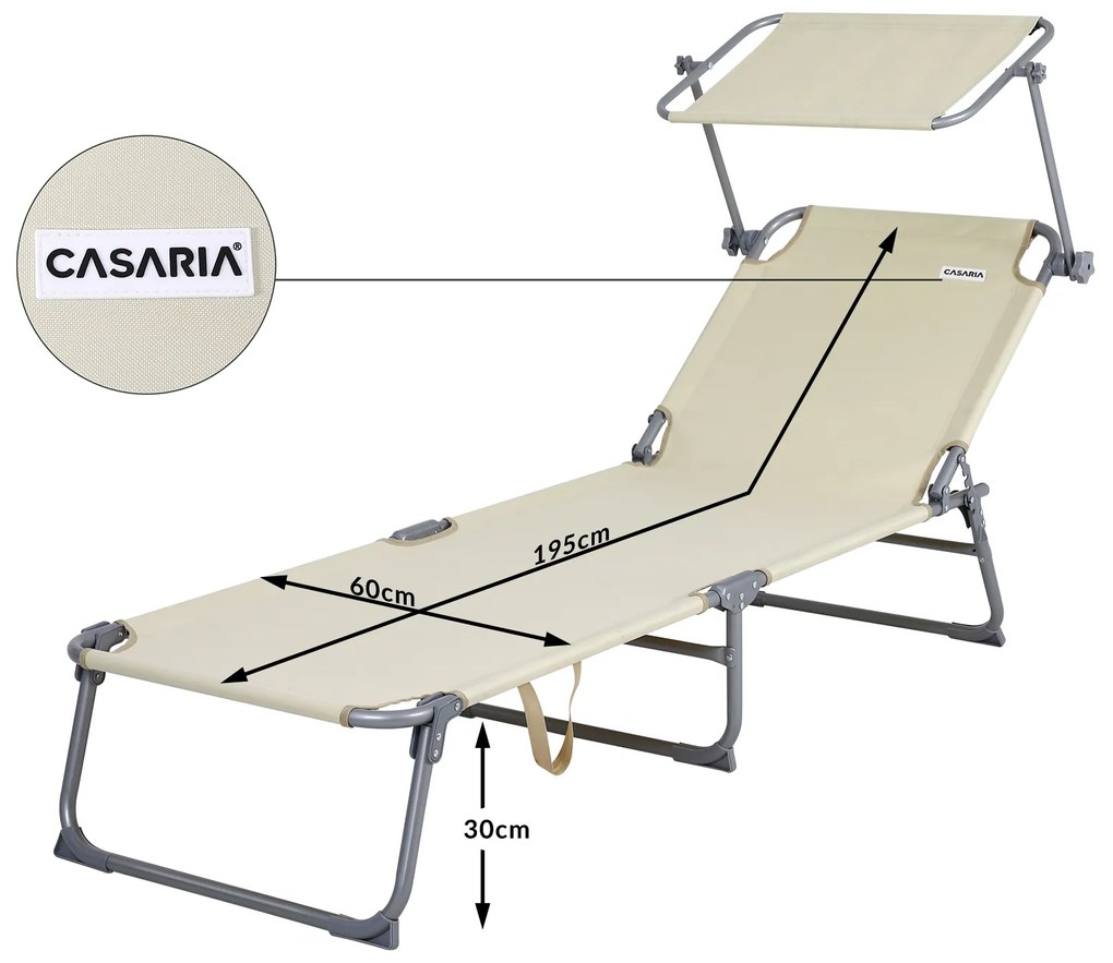 Casaria® Hawaii alumínium napozóágy - bézs