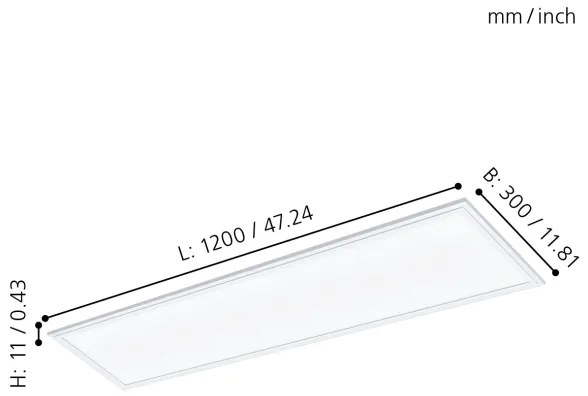Eglo 96151 - LED Beépíthető panel SALOBRENA LED/40W/230V