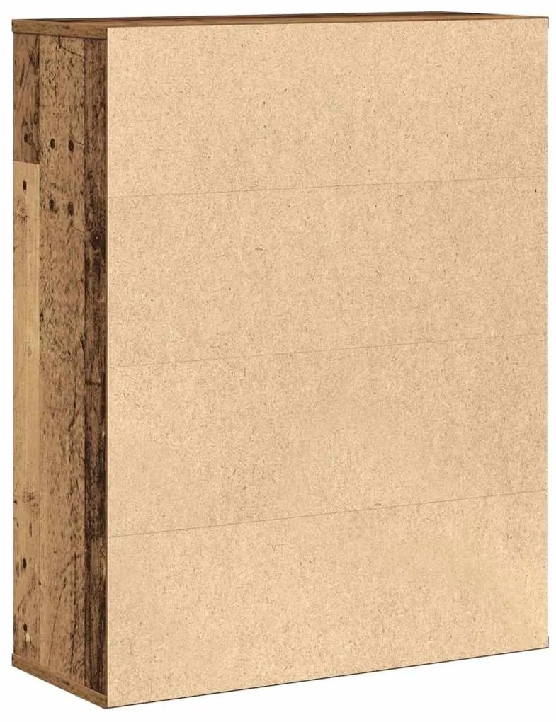 antik fa színű szerelt fa könyvespolc 60x24x76,5 cm