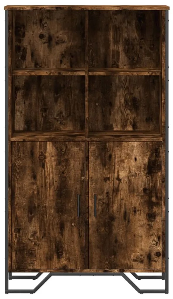 füstös tölgy színű szerelt fa magasszekrény 79,5x35,5x137,5 cm