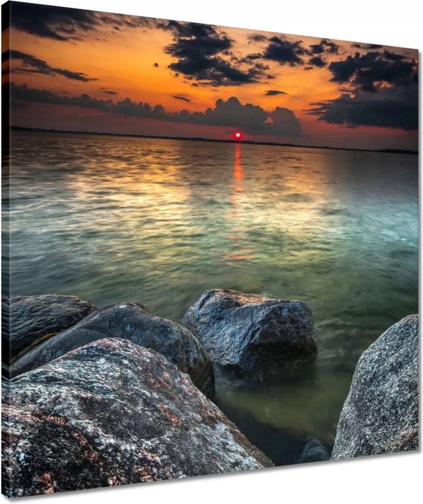 Vászonkép 50x50 Sziklák Tenger Nap