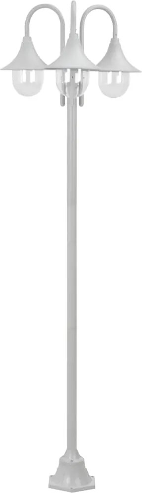 vidaXL fehér 3-égős alumínium kerti állólámpa, E27, 220 cm