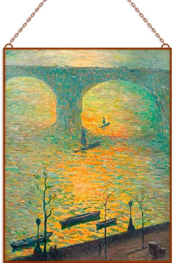 Emile Claus - London Waterloo Bridge üvegkép, falikép