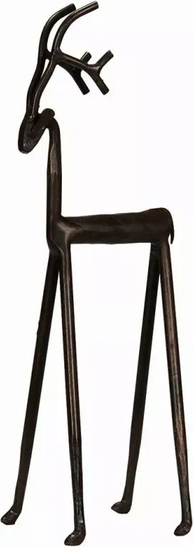 Rénszarvas Figura 42cm Karácsonyi Loft Fekete Fém