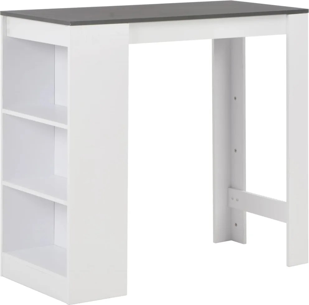 vidaXL fehér bárasztal polccal 110 x 50 x 103 cm
