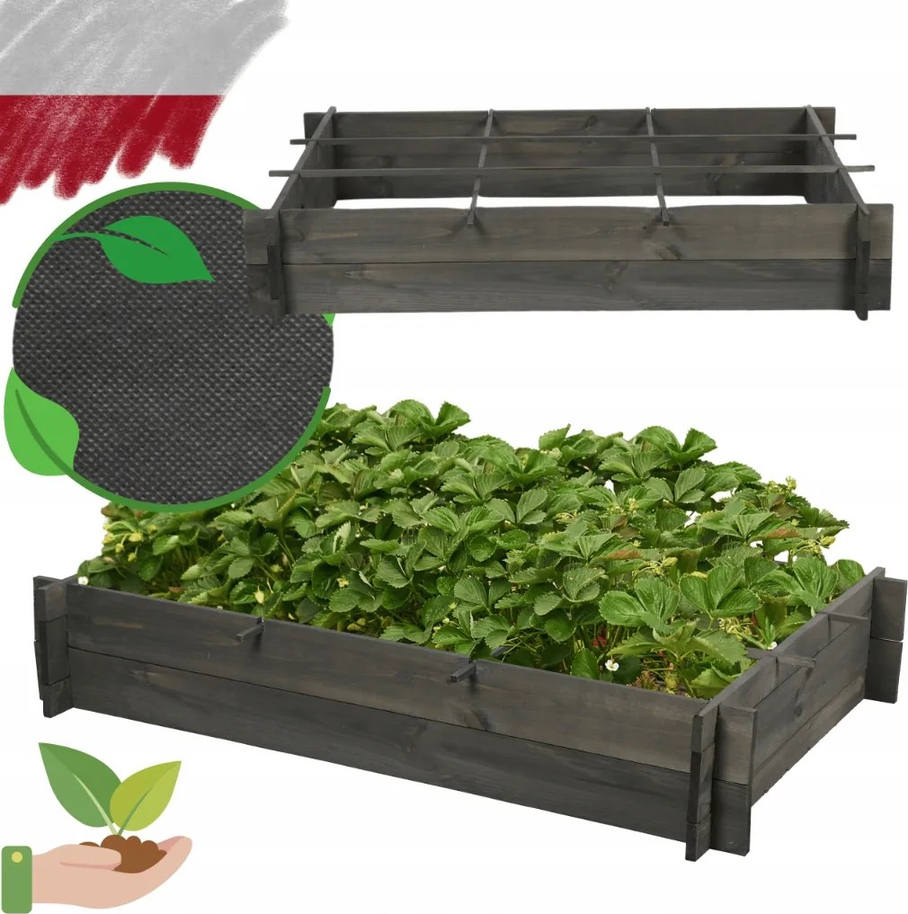 Zöldségtároló ládák fűszernövények ágyás magasított virágtartó inspekt120x80cm Eko