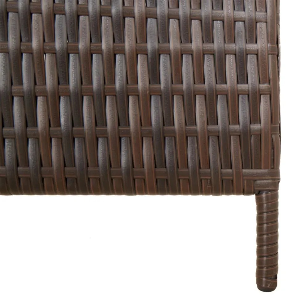 barna 6-paneles polyrattan térelválasztó