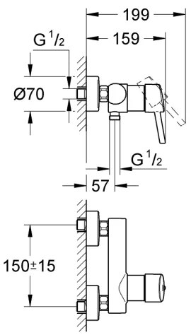 GROHE 32210001 - CONCETTO zuhanycsaptelep DN 15, fényes króm