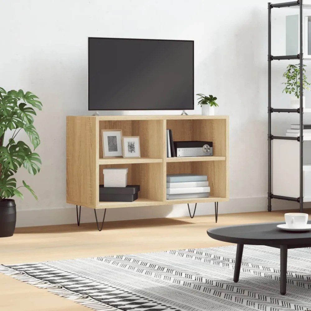 sonoma tölgy színű szerelt fa TV-szekrény 69,5x30x50 cm