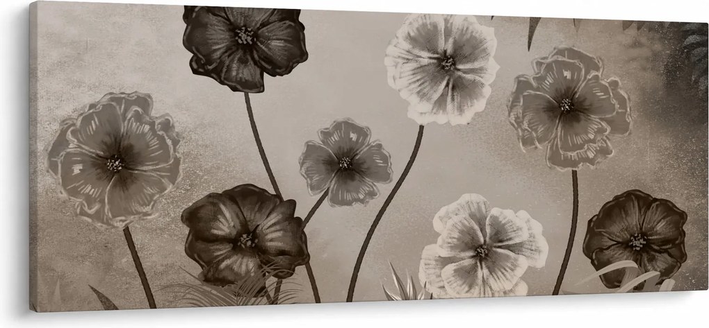 Kép - Rajzolt virágok (120x50 cm)