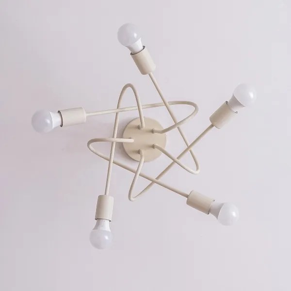 Felületre szerelhető csillár OXFORD 5xE27/15W/230V krémszínű