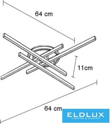UNIVERSO Mennyezeti lámpa 45w 3600lm 4000K IP20 fehér 640x640x110mm