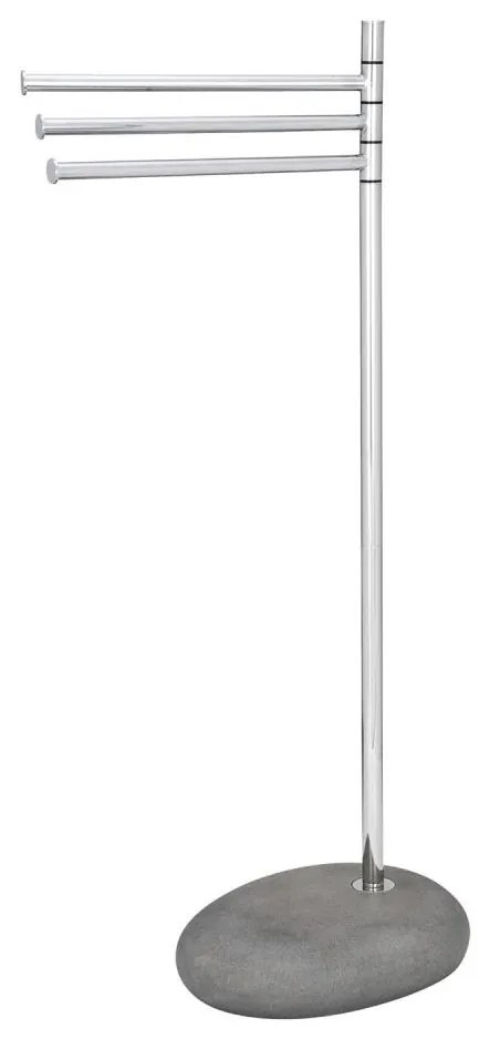 WENKO 19493100 - PEBBLE STONE törölközőtartó 38x84 cm, fényes króm/szürke