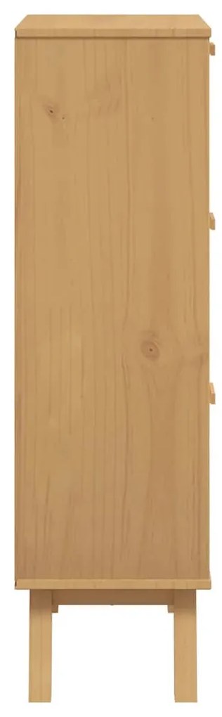 OLDEN szürke és barna tömör fenyőfa cipőszekrény 55x35x120 cm