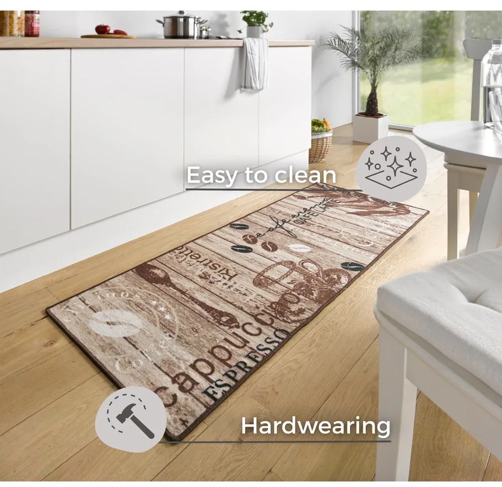 Delicious Coffee barna konyhai futószőnyeg, 67 x 180 cm - Hanse Home