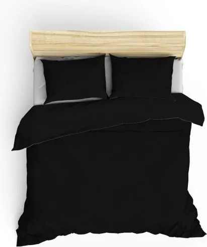 Elegant pamut szatén dupla ágyneműhuzat garnitúra 200 × 220 cm, fekete