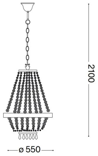 Ideal Lux - láncon függő LED kristálycsillár CAESAR 12xG9/3W/230V Ø 55 cm arany