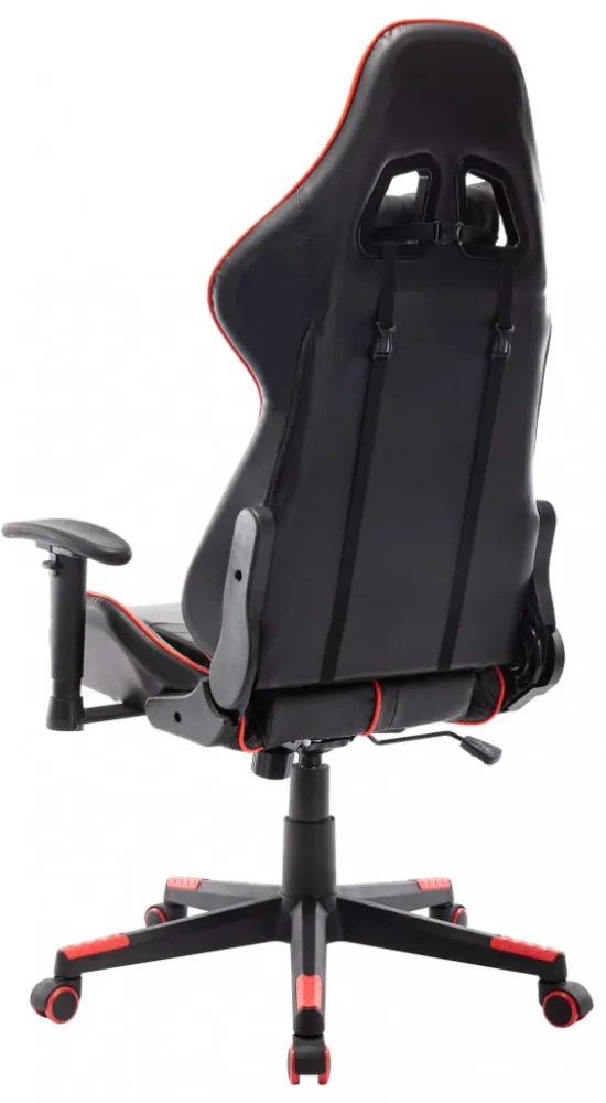 fekete és piros műbőr gamer szék