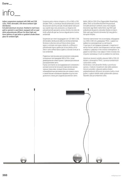 Redo 01-4302 - LED dimmelhető zsinóros csillár DUNE LED/48W/230V fekete/füstszínű