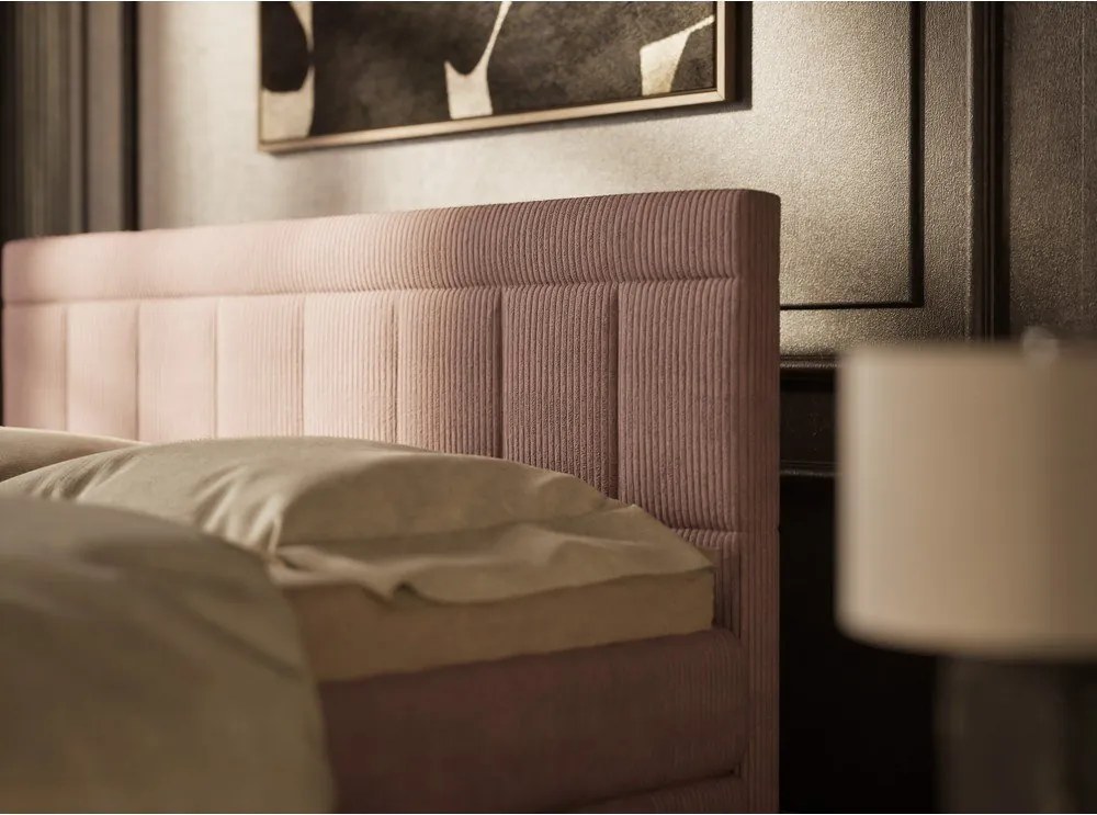 Lila ágyneműtartós boxspring ágy 160x200 cm Caya – Maison de Rêve